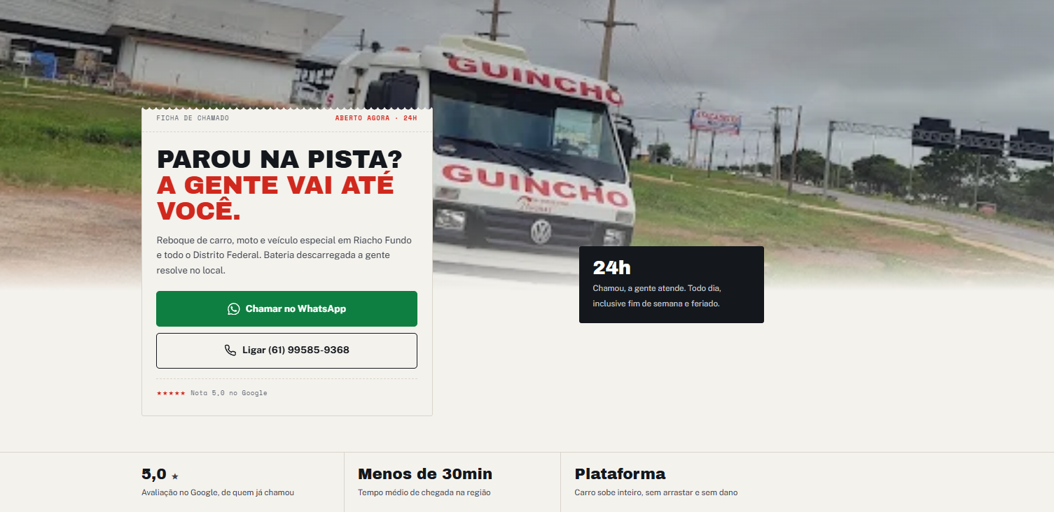 Site para Serviço de Guincho 24h