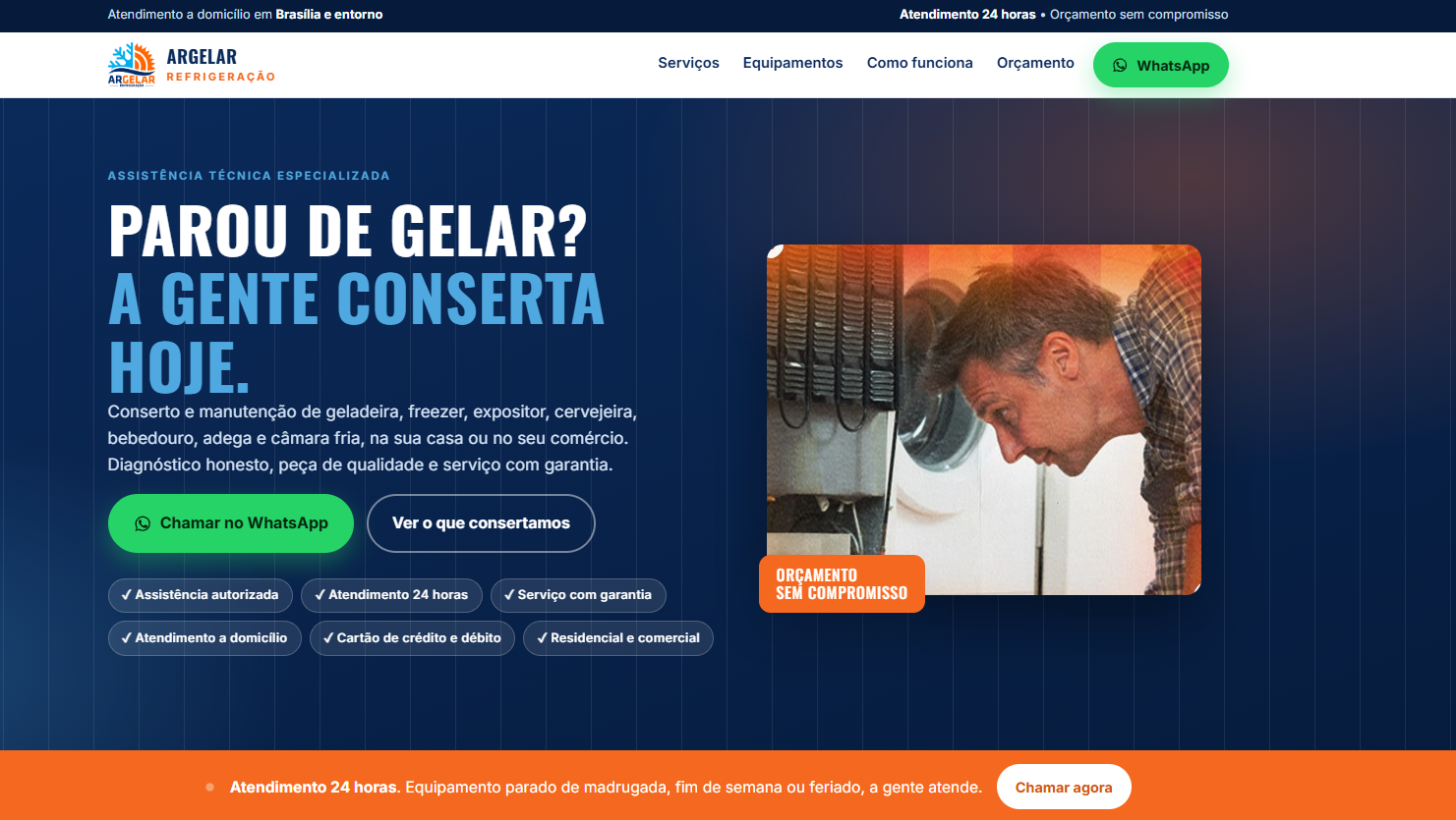 Site para Assistência Técnica e Refrigeração